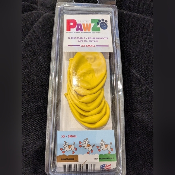 PawZ Dog Boots Tiny & XXS Green & Yellow Rubber Boots For 1" -1.5" & under paws - Picture 7 of 10